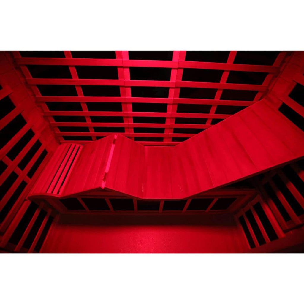 Versa-903VR/T 3 Person Outdoor Full Spectrum Ultra-Low EMF Infrared Sauna Reclining | Mahogany Hot Offer, Red Cedar Limited Stock