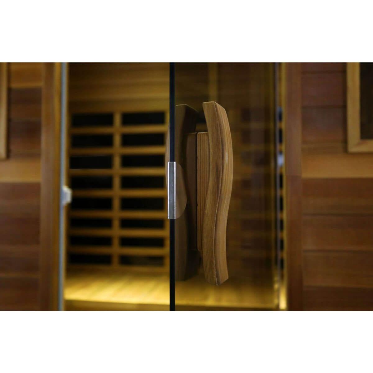 Versa-903VR/T 3 Person Outdoor Full Spectrum Ultra-Low EMF Infrared Sauna Reclining | Mahogany Hot Offer, Red Cedar Limited Stock