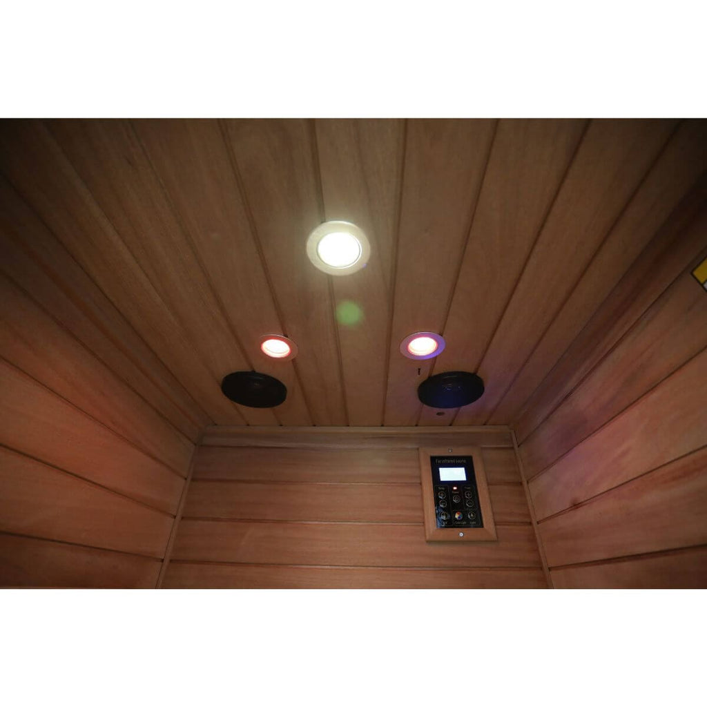 Mix-901VTD 1 Person Outdoor Far & Near Infrared Sauna in Mahogany | Limited Stock Remaining