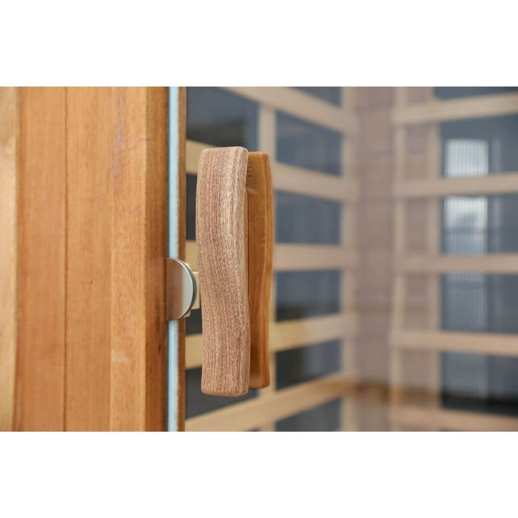 Mix-901VTD 1 Person Outdoor Far & Near Infrared Sauna in Mahogany | Limited Stock Remaining