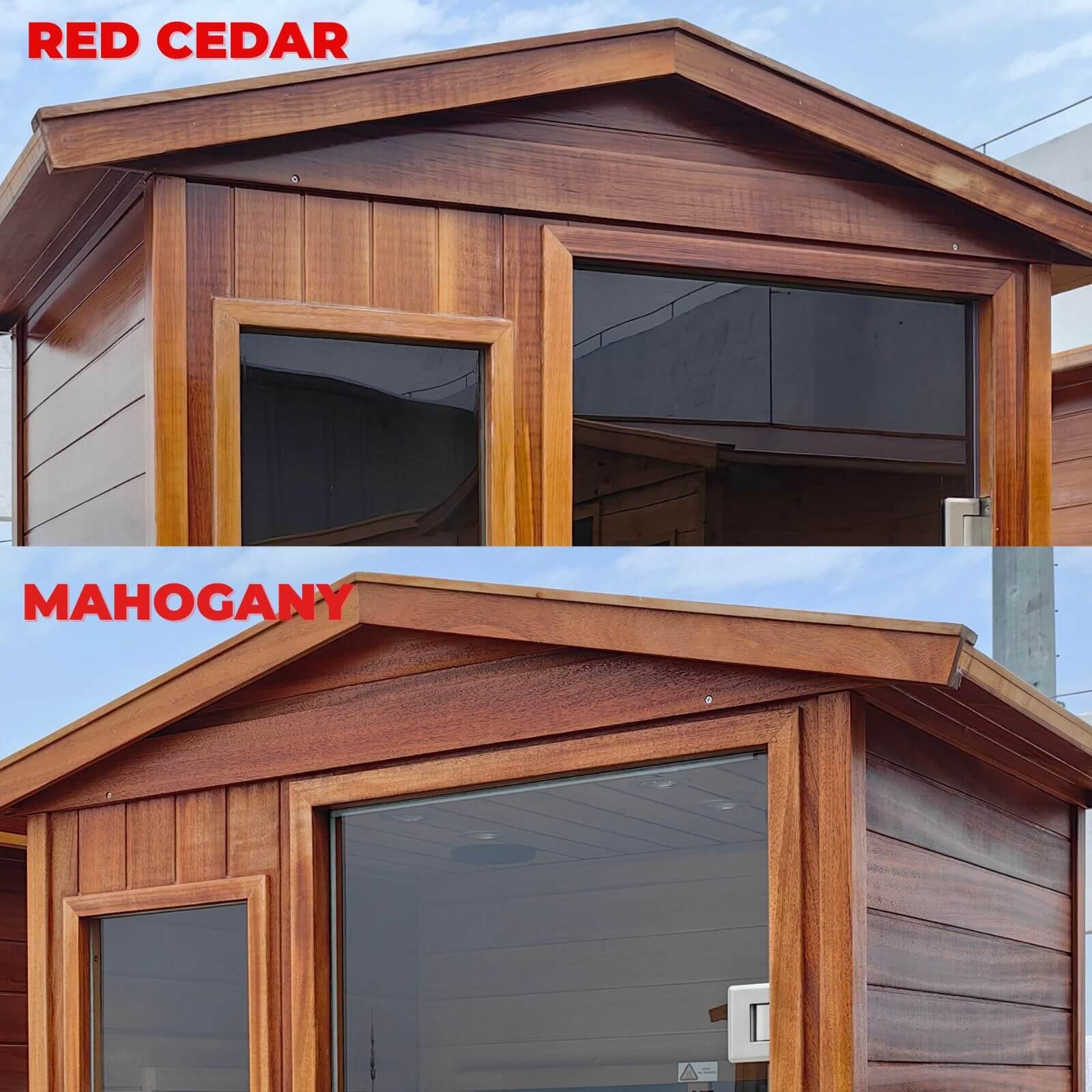 Wearwell-904VR 4 Person Outdoor Ultra-Low EMF Far Infrared Sauna in Red Cedar | Nature's Art, Noble Enjoyment